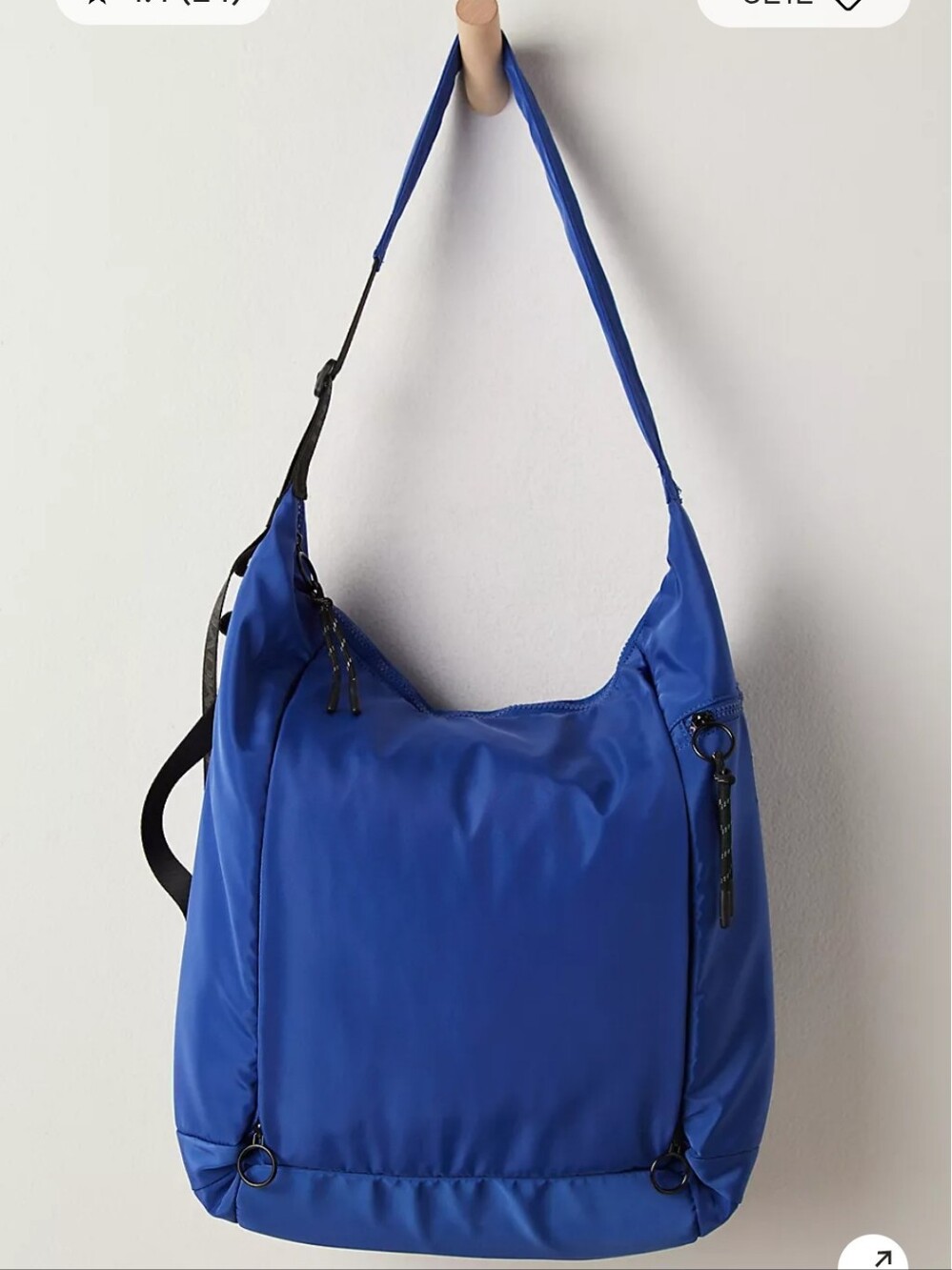 Free People FP Movement No Time Zones Carryall Tote Bag 🤍 Electric Shock | NWT